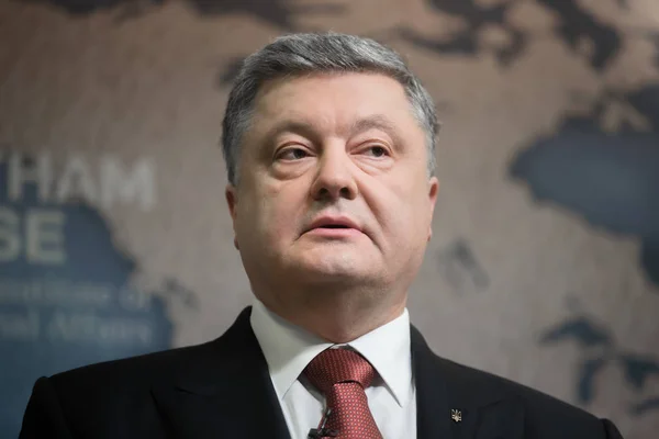 Presidente dell'Ucraina Petro Poroshenko a Chatham House, Regno Unito — Foto Stock