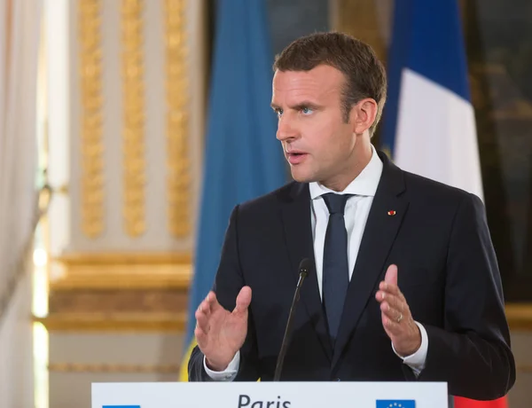 Il presidente francese Emmanuel Macron — Foto Stock