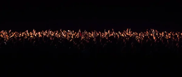 Зрители на концерте ночью — стоковое фото