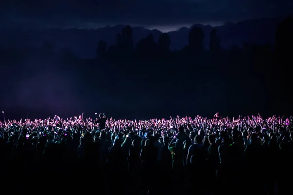 Espectadores en un concierto por la noche —  Fotos de Stock