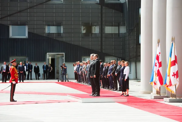 State visit of the president of Ukraine to Georgia. — Stock Photo, Image