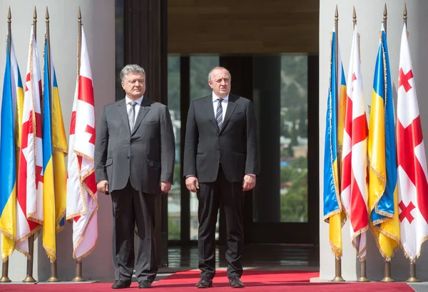 Państwa wizyta prezydenta Ukrainy do Gruzji. — Zdjęcie stockowe