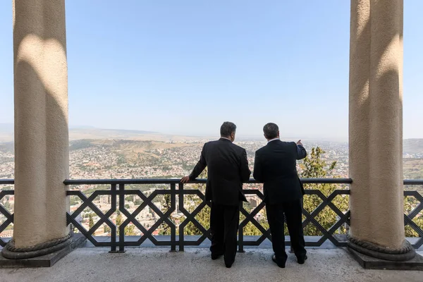 Premiärminister Georgien Giorgi Kvirikasjvili och Petro Poroshe — Stockfoto