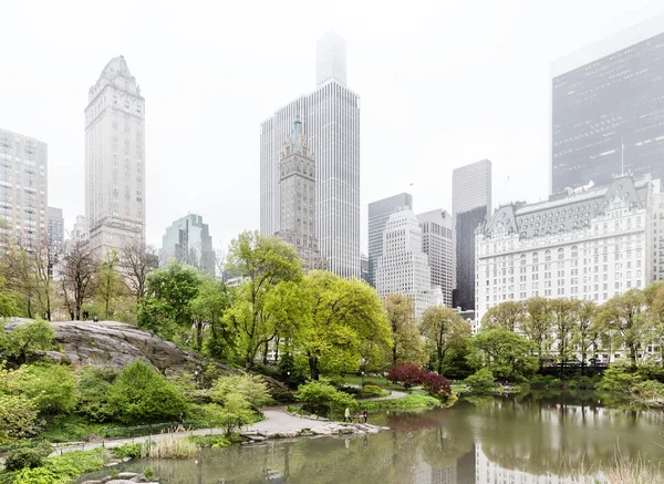 Central Park e Manhattan Skyline a New York — Foto Stock