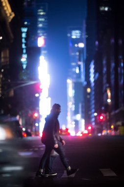 New York şehir sokakları geceleri