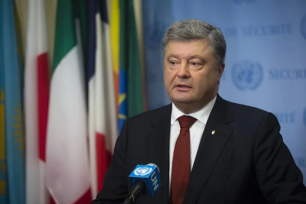 Presidente da Ucrânia Petro Poroshenko na Assembleia Geral da ONU — Fotografia de Stock