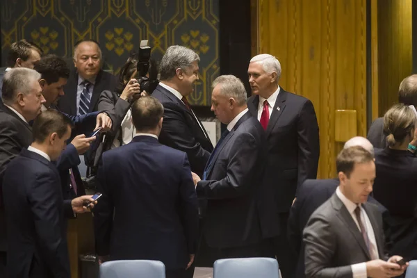 Präsident des ukrainischen Petro Poroschenko in der Generalversammlung — Stockfoto