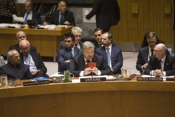 President of Ukraine Petro Poroshenko in UN General Assembly — Stock Photo, Image