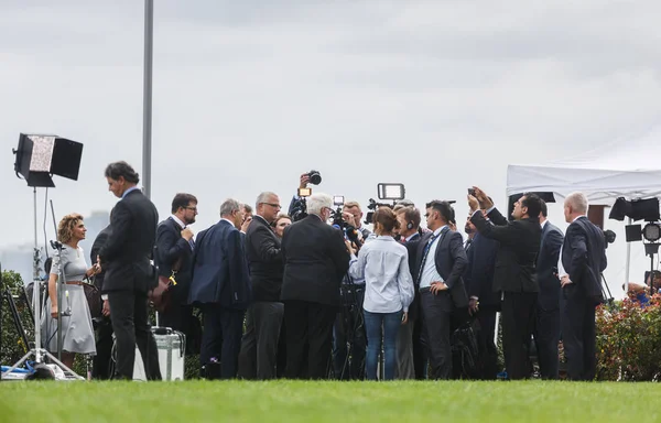 Werk van journalisten tijdens de algemene vergadering van de VN — Stockfoto