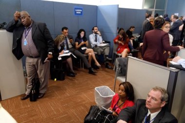 Gazeteciler sırasında BM Genel Kurulu çalışmaları