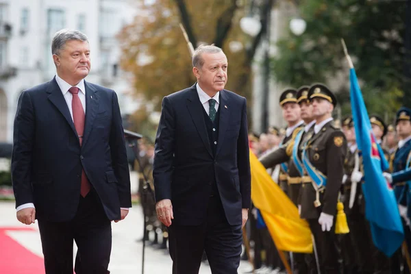 Cerimônia de boas-vindas do presidente turco Recep Tayyip Erdogan em — Fotografia de Stock