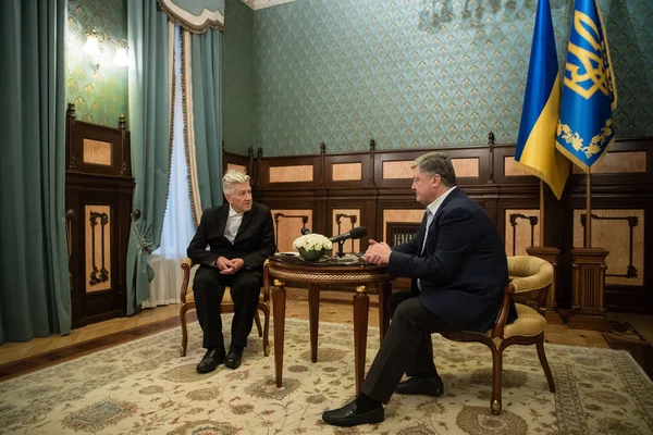 Petro Poroshenko and David Lynch — Stock Photo, Image