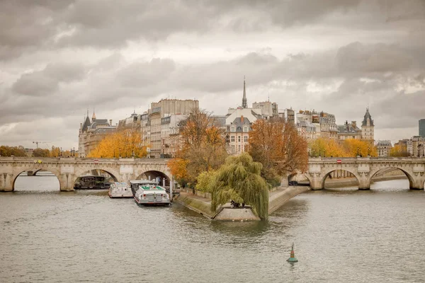 引述海岛和桥梁新桥在巴黎 — 图库照片