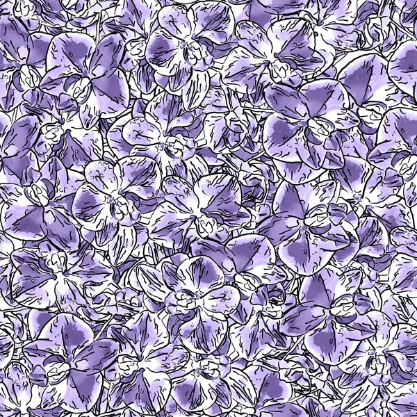 Seamless background pattern of orchid flowers — Stock Photo, Image