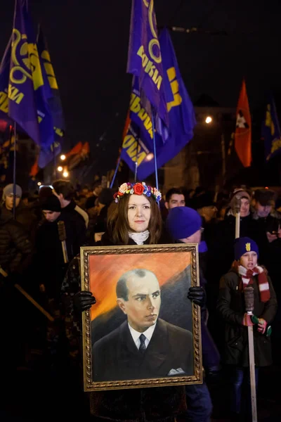 109th birth anniversary of Stepan Bandera in Kyiv — Stock Photo, Image