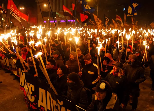 109-го річниці з дня народження Степана Бандери в Києві — стокове фото