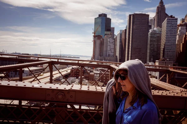 Brooklyn Bridge in New York stad — Stockfoto