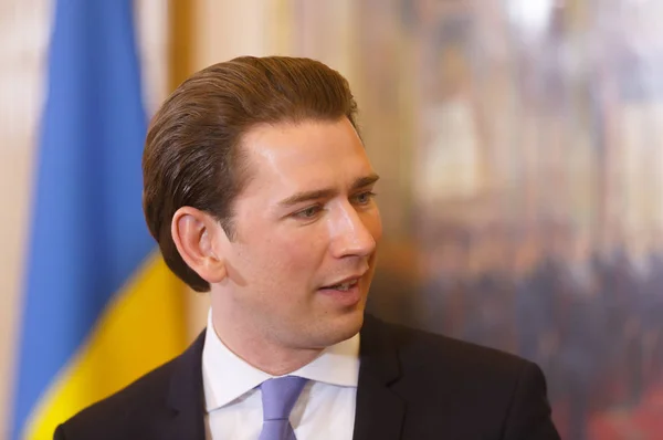 Федеральний канцлер Kurz Себастьян Республіки Австрія — стокове фото