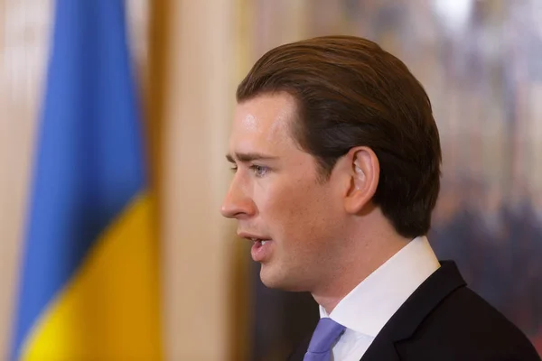 Федеральний канцлер Kurz Себастьян Республіки Австрія — стокове фото