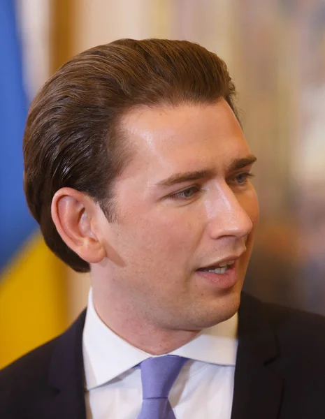 Федеральний канцлер Kurz Себастьян Республіки Австрія — стокове фото