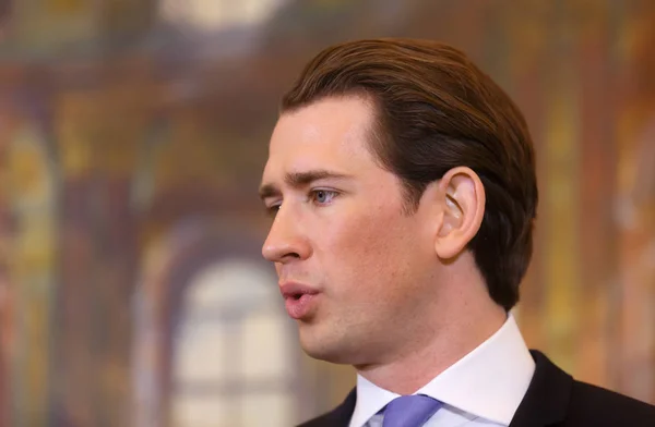 Федеральний канцлер Kurz Себастьян Республіки Австрія — стокове фото