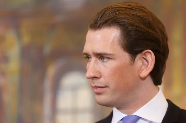 Федеральний канцлер Kurz Себастьян Республіки Австрія — стокове фото