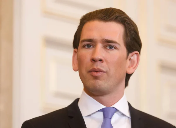 Федеральний канцлер Kurz Себастьян Республіки Австрія — стокове фото