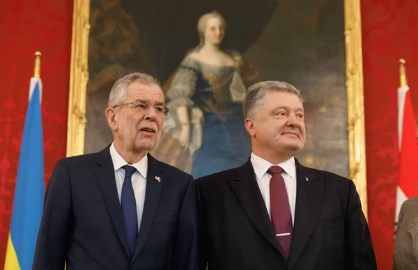 Alexander Van der Bellen e Petro Poroshenko — Fotografia de Stock