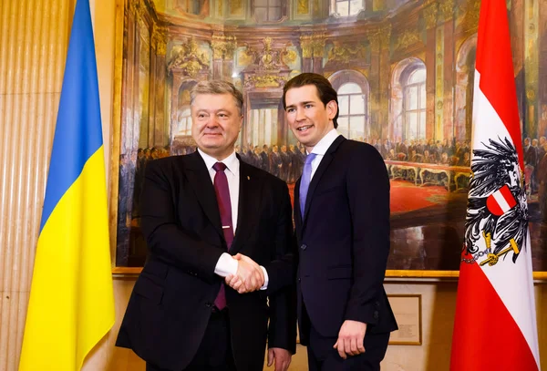 Sebastian Kurz ve Petro Poroshenko — Stok fotoğraf