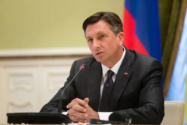 Kyiv Ukraine Maio 2018 Presidente República Eslovénia Borut Pahor Durante — Fotografia de Stock