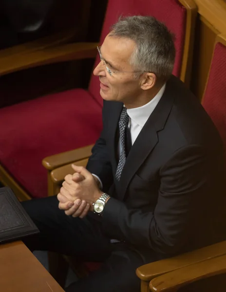 Jens Stoltenberg in the parliament of Ukraine — Stock Photo, Image