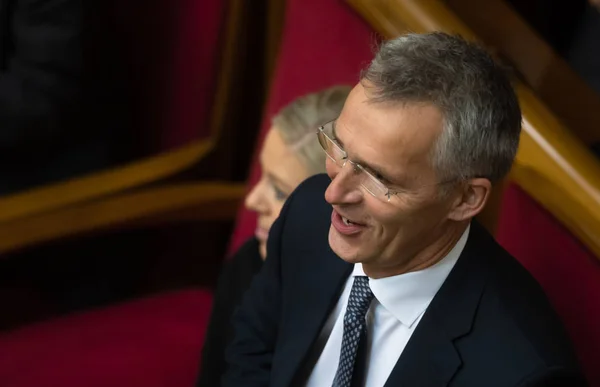 Jens Stoltenberg in the parliament of Ukraine — Stock Photo, Image