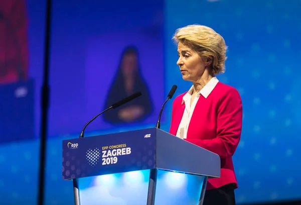 Ursula von der Leyen durante el Congreso del PPE en Zagreb — Foto de Stock