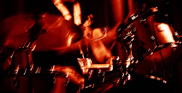 Abstract image of a drummer at concert — Stock Photo, Image