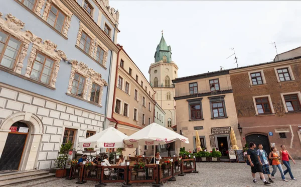 Gator och arkitektur i den gamla staden Lublin — Stockfoto