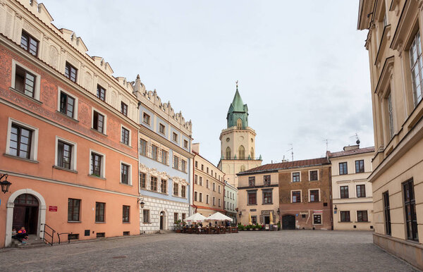 Streets and architecture of the old city of Lublin