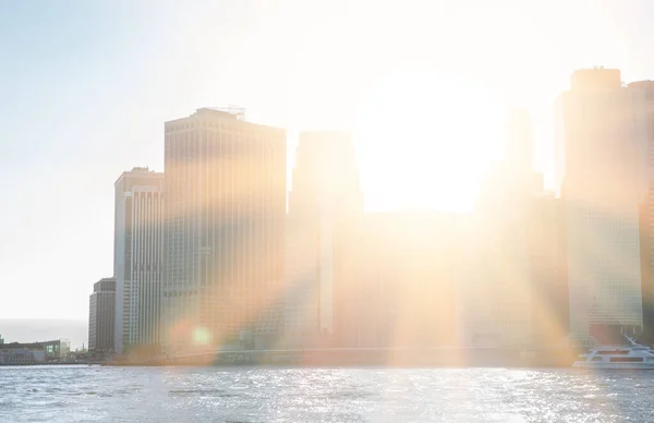 Panoramatický Výhled Manhattan Přes Východní Řeku — Stock fotografie