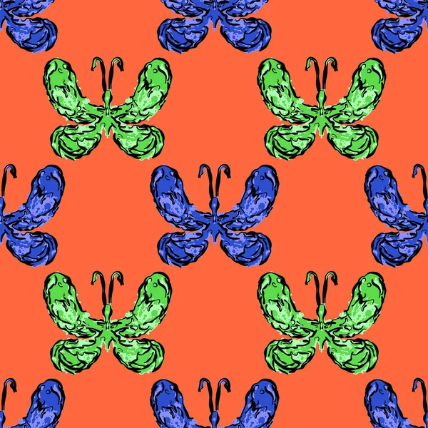 Streszczenie Abstrakcyjny Bezszwowy Wzór Motyla Może Być Stosowany Jako Tkanina — Zdjęcie stockowe