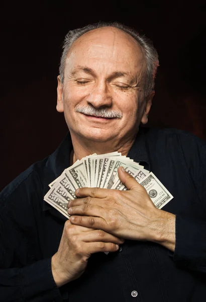Κύριος Έχει Ένα Σωρό Λεφτά Πορτρέτο Ενός Ενθουσιασμένου Γέρου Ευτυχισμένος — Φωτογραφία Αρχείου