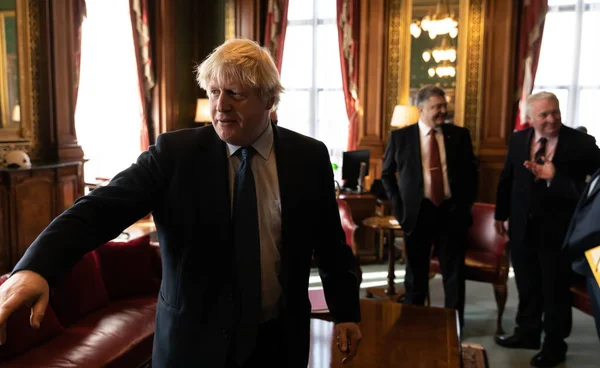 Londres Reino Unido Abril 2017 Momentos Trabajo Reunión Boris Johnson —  Fotos de Stock