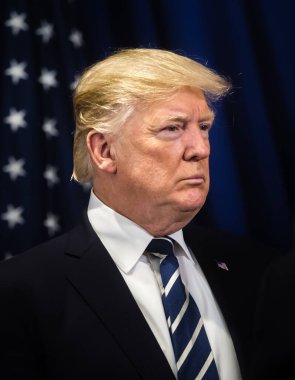 NEW YORK, ABD - 21 Eylül 2017: Ukrayna cumhurbaşkanıyla New York 'ta yaptığı görüşmede ABD Başkanı Donald Trump