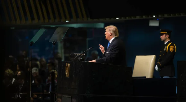 Nowy Jork Usa Sep 2017 Prezydent Usa Donald Trump Mówi — Zdjęcie stockowe