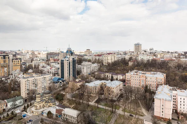Kyjev Ukrajina Duben 2020 Letecký Pohled Střechy Ulice Města Kyjeva — Stock fotografie