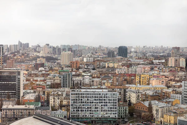 Kiev Ucrânia Abril 2020 Vista Aérea Dos Telhados Ruas Cidade — Fotografia de Stock