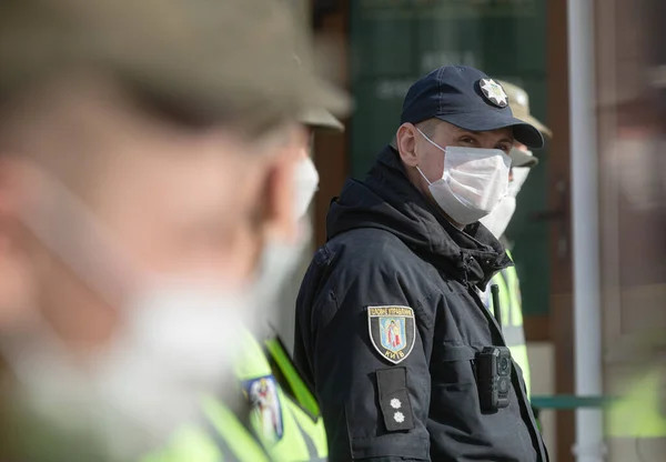 Kyiv Ukraine Apr 2020 National Guard Patrol Police Ukraine Control — Stock Photo, Image