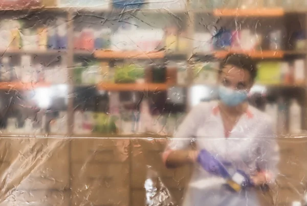 Bucha Ucrânia Abr 2020 Pandemia Coronavirus Demarcação Das Áreas Com — Fotografia de Stock
