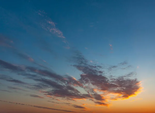Přirozené Pozadí Krásná Soumračná Obloha Twilight Barevná Obloha Mrak Slunečním — Stock fotografie