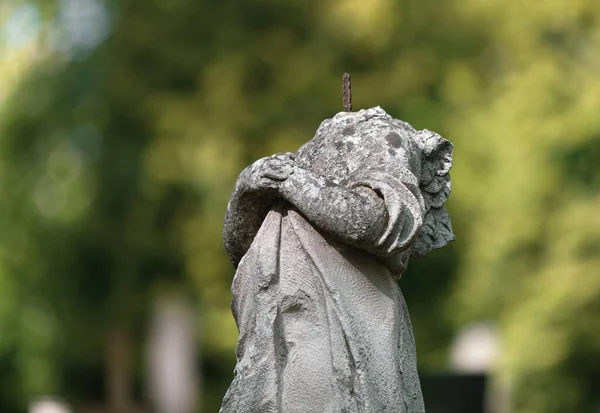 Национальный Мемориальный Музей Лычаковского Кладбища Львове Украина Старая Статуя Могиле — стоковое фото