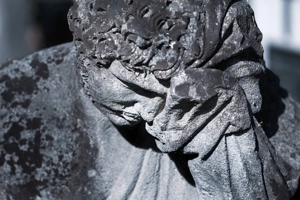 Национальный Мемориальный Музей Лычаковского Кладбища Львове Украина Старая Статуя Могиле — стоковое фото
