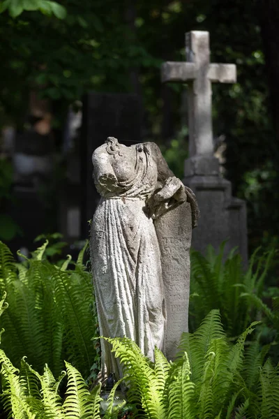 National Memorial Museum Lychakiv Cemetery Lviv Ukraine Old Statue Grave — Stock Photo, Image